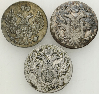 Polska XIX wiek/Rosja. 5 groszy 1816-1825, zestaw 3 monet