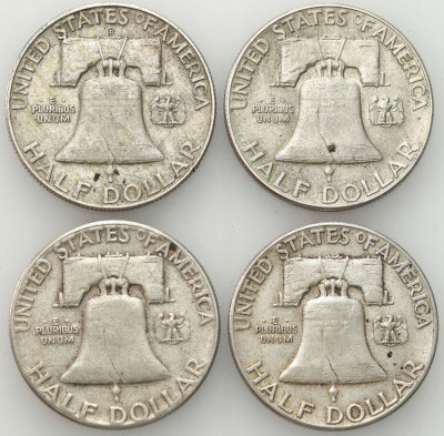USA. 1/2 dolara 1948-1953, SREBRO – 4 szt