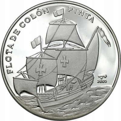 Kuba. 10 peso 2005, Statki Kolumba – Pinta – SREBRO