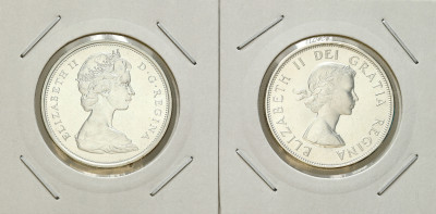 Kanada. 50 centów 1964-1965, SREBRO – 2 szt