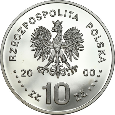 10 złotych 2000, Jan II Kazimierz popiersie – SREBRO