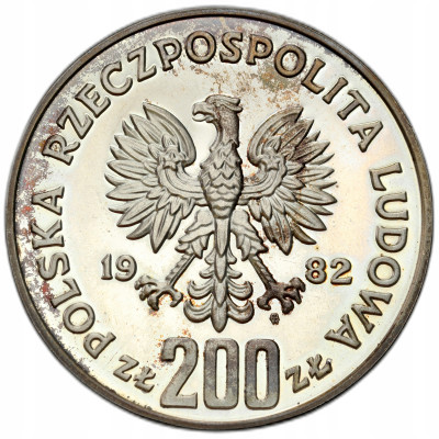 PRL. PRÓBA Srebro 200 złotych 1982 Krzywousty – półpostać