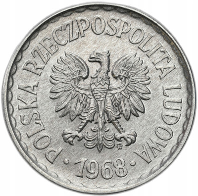 PRL. 1 złoty 1968 Aluminium - PIĘKNE i RZADKIE
