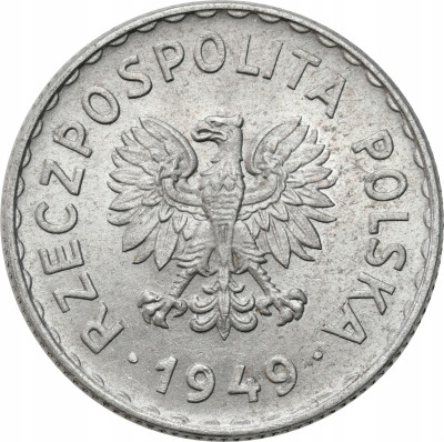 PRL. 1 złoty 1949 Aluminium - RZADKI ROCZNIK