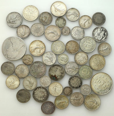 Lot monet - zestaw 45 sztuk - SREBRO