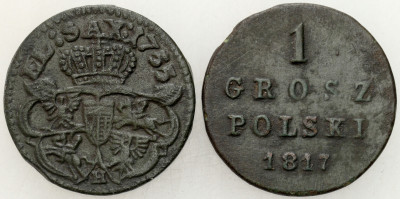 Grosz 1817 i grosz 1755, zestaw 2 sztuk