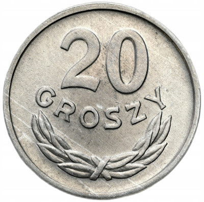 PRL. 20 groszy 1966 – PIĘKNE z RULONU