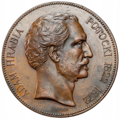 Polska pod zaborami. Medal 1872 - hrabia Potocki - RZADKI