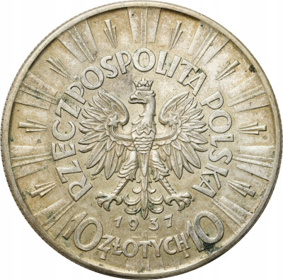 II RP. 10 złotych 1937 Piłsudski – SREBRO
