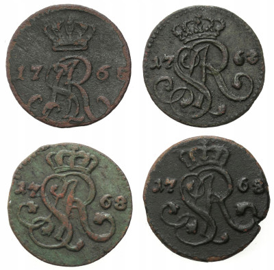 Stanisław August Poniatowski. Szeląg 1768, zestaw 4 sztuk