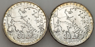 Grecja. 30 drachm 1963, 100 rocznica pięciu greckich królów, SREBRO – 2 szt