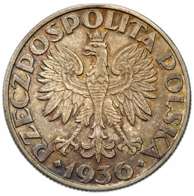II RP. 5 złotych 1936 Żaglowiec – ŁADNE
