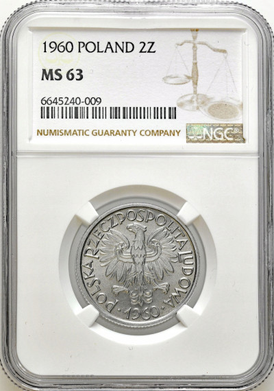 PRL. 2 złote 1960 Jagody NGC MS63 - PIĘKNE