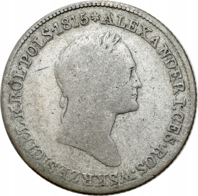 Królestwo Polskie. Mikołaj I. 1 złoty 1827 IB, Warszawa – RZADKI ROCZNIK