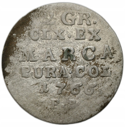 Stanisław August Poniatowski. 2 grosze (półzłotek) 1766 FS, Warszawa