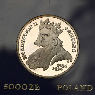 5.000 złotych 1989 Jagiełło popiersie - SREBRO