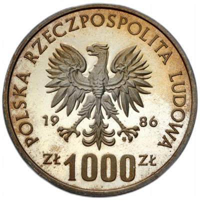 PRL. PRÓBA srebro 1.000 złotych 1986 Łokietek
