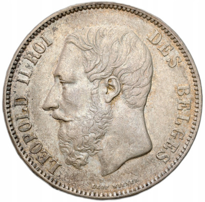 Belgia. Leopold II. 5 franków 1873, Bruksela