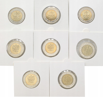 Seria Odkryj Polskę - 5 złotych okolicznościowe - zestaw 8 sztuk
