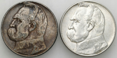 II RP. 10 złotych 1935-1936 Piłsudski, SREBRO – 2 szt