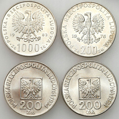 PRL. Zestaw srebrnych monet - 4 sztuki