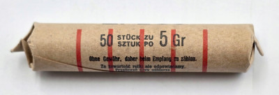 Generalna Gubernia. RULON BANKOWY 5 groszy 1939 - 50 sztuk – RZADKOŚĆ