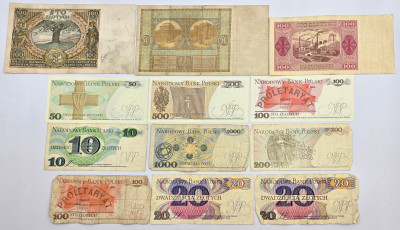 Polska. Banknoty, zestaw 12 sztuk