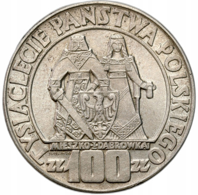 PRL. 100 złotych 1966 Mieszko i Dąbrówka – SREBRO