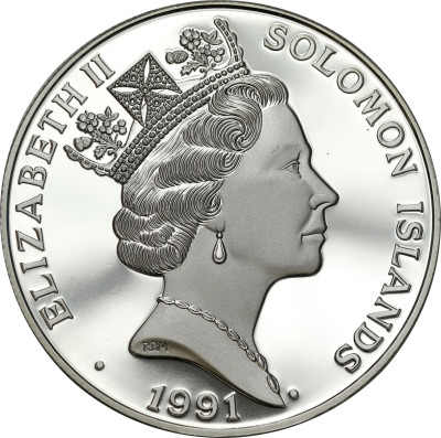 Wyspy Salomona. 10 dolarów 1991, Alvaro de Mendana y Neira – SREBRO