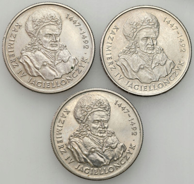 20.000 złotych 1993 Kazimierz IV Jagiellończyk, zestaw 3 sztuk
