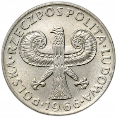PRL. 10 złotych 1966 mała kolumna – PIĘKNE