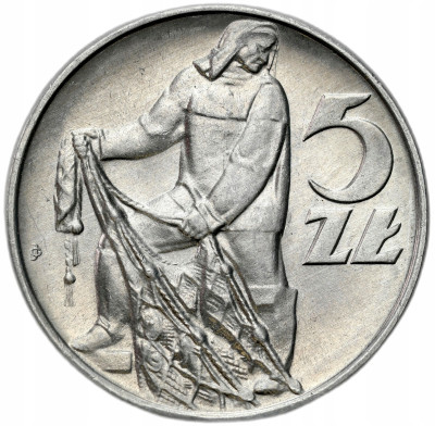 PRL. 5 złotych 1974 Rybak – MENNICZE