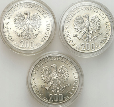 200 i 1.000 złotych 1975-1982 Faszyzm, Igrzyska, Jan Paweł II, SREBRO 4 szt