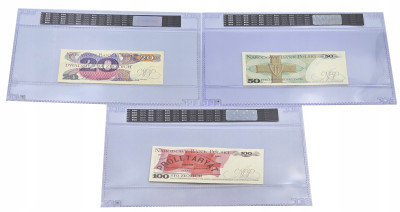 Banknoty. 20-100 złotych 1982-1988 – 3 szt