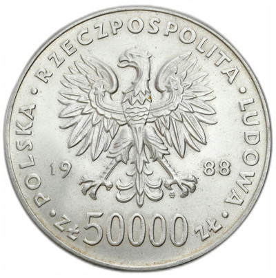 50.000 złotych 1988 Józef Piłsudski – SREBRO
