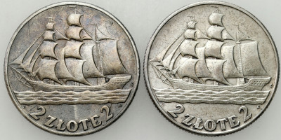 II RP. 2 złote 1936 Żaglowiec, SREBRO – 2 szt
