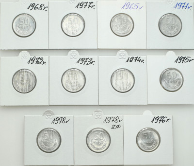 PRL. 50 groszy 1965-1978 – 11 szt