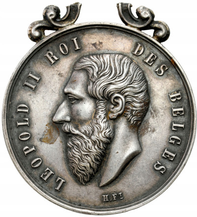 Belgia. Medal nagrodowy Leopold II – SREBRO