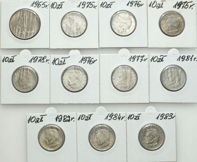 PRL. 10 złotych 1965-1984 – 11 szt