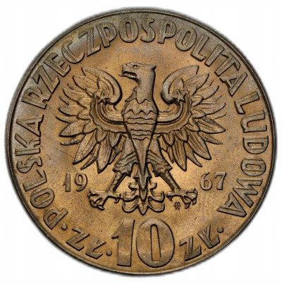 PRL. 10 złotych 1967 Kopernik – Z RULONU – RZADKIE