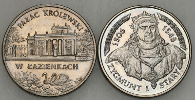 2 złote - zestaw 2 sztuk - Łazienki + Zygmunt I Stary