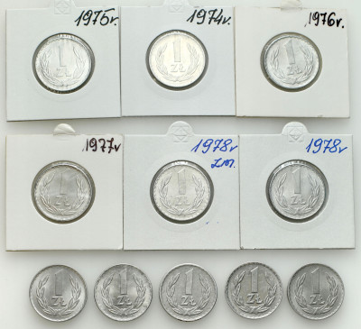 PRL. 1 złoty 1966-1978 – 11 sztuk