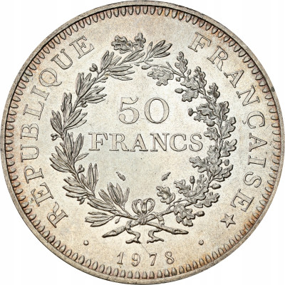 Francja. 50 Franków 1978, Herkules – SREBRO