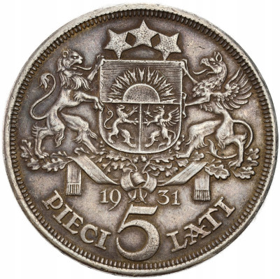 Łotwa. 5 lati 1931 – SREBRO