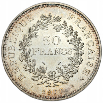 Francja. 50 Franków 1977, Herkules – SREBRO