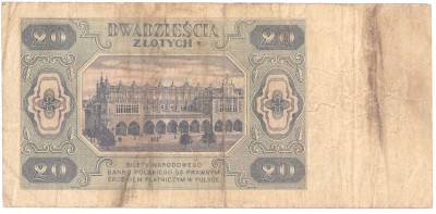 20 złotych 1948 seria C – RZADKOŚĆ R5