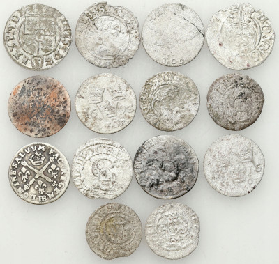 Polska, Niemcy, Francja. Zestaw SREBRNYCH monet – 14 szt
