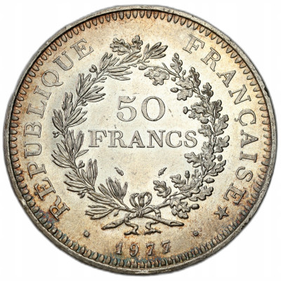 Francja. 50 Franków 1977, Herkules – SREBRO