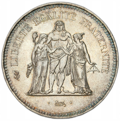 Francja. 50 Franków 1977, Herkules – SREBRO