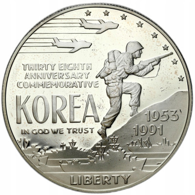 USA. 1 dolar 1991 Korea – SREBRO